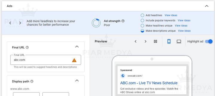 ad copy editing