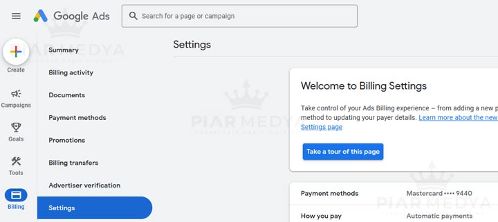 adjust billing settings