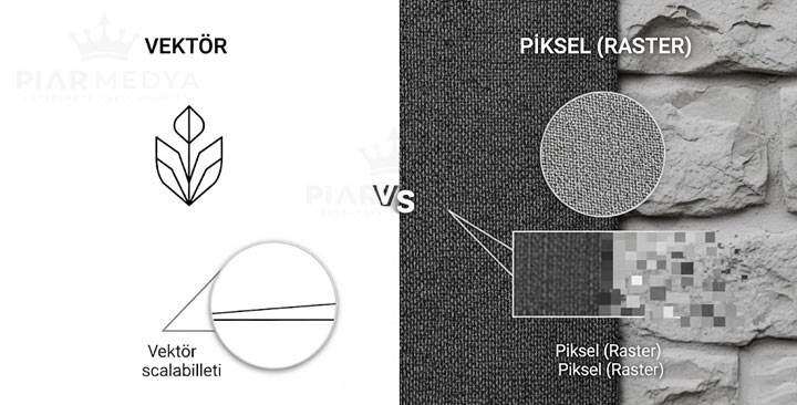 Visual explaining the difference between Vector and Pixel (Raster)
